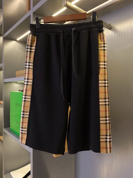 Burberry Check-Trimmed Black Sweatshorts Shorts - 1