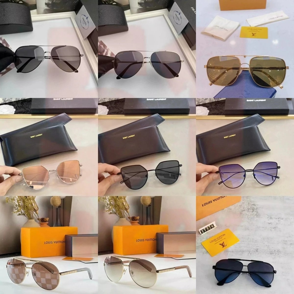 Prada Aviator Sunglasses Black Gradient Lens - 3