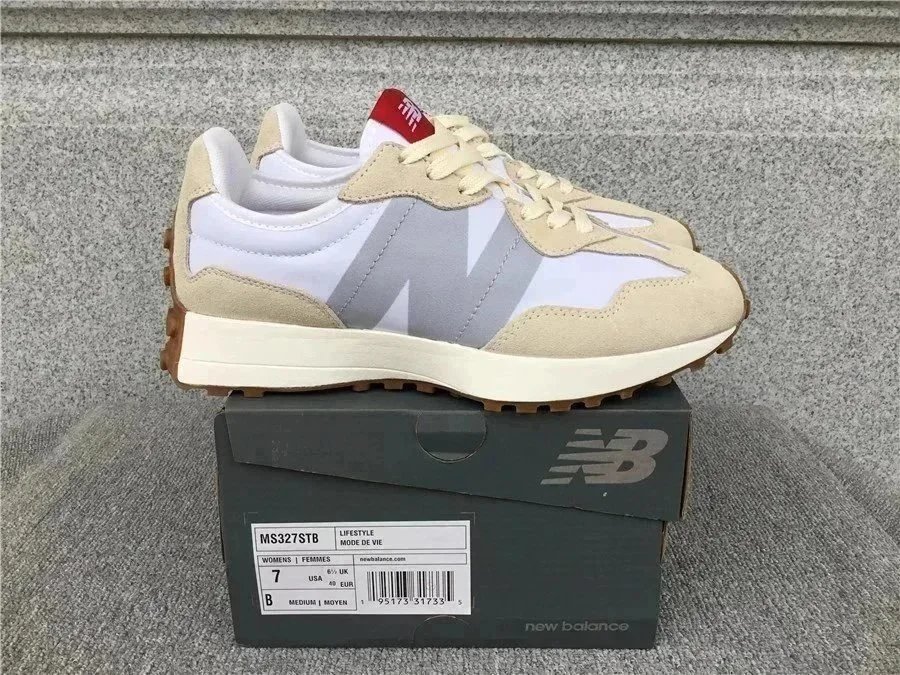 New Balance 327 Denim Beige Blue Sneakers Chunky Sneakers - 5