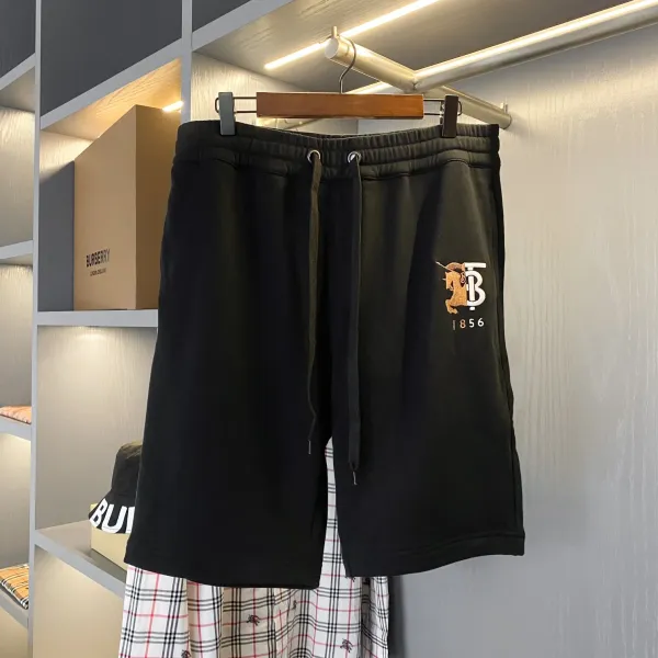 Burberry Monogram-Embroidered Drawstring Shorts Black - 1