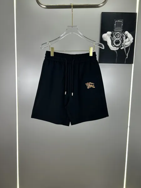 Burberry Check-Embroidered Drawstring Shorts Black - 1