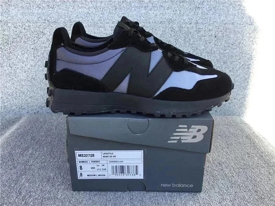 New Balance 327 SB Black Gray White Sneakers Chunky Sneakers