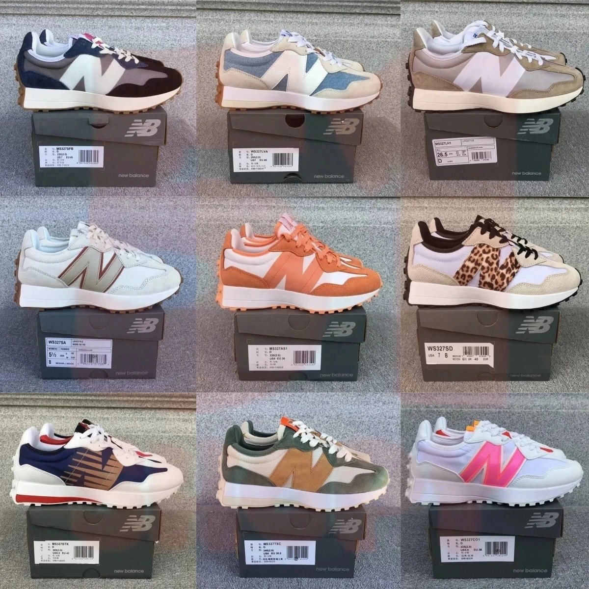 New Balance 327 Denim Beige Blue Sneakers Chunky Sneakers - 3