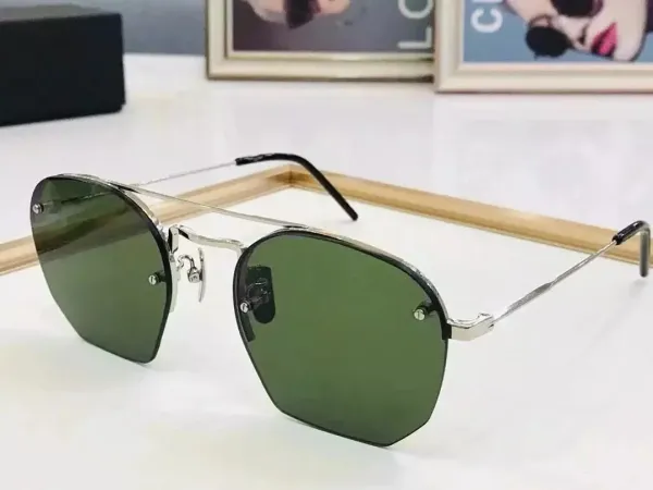 Design Aviator-Style Green Lens Sunglasses - 1
