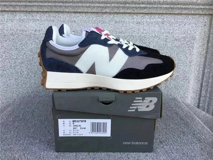 New Balance 327 Denim Beige Blue Sneakers Chunky Sneakers - 4