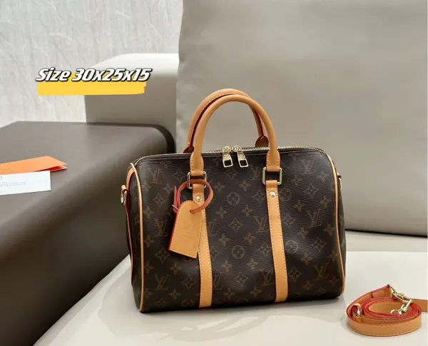 Louis Vuitton Speedy 30 Monogram Canvas Brown Handbag Boston Bag - 1