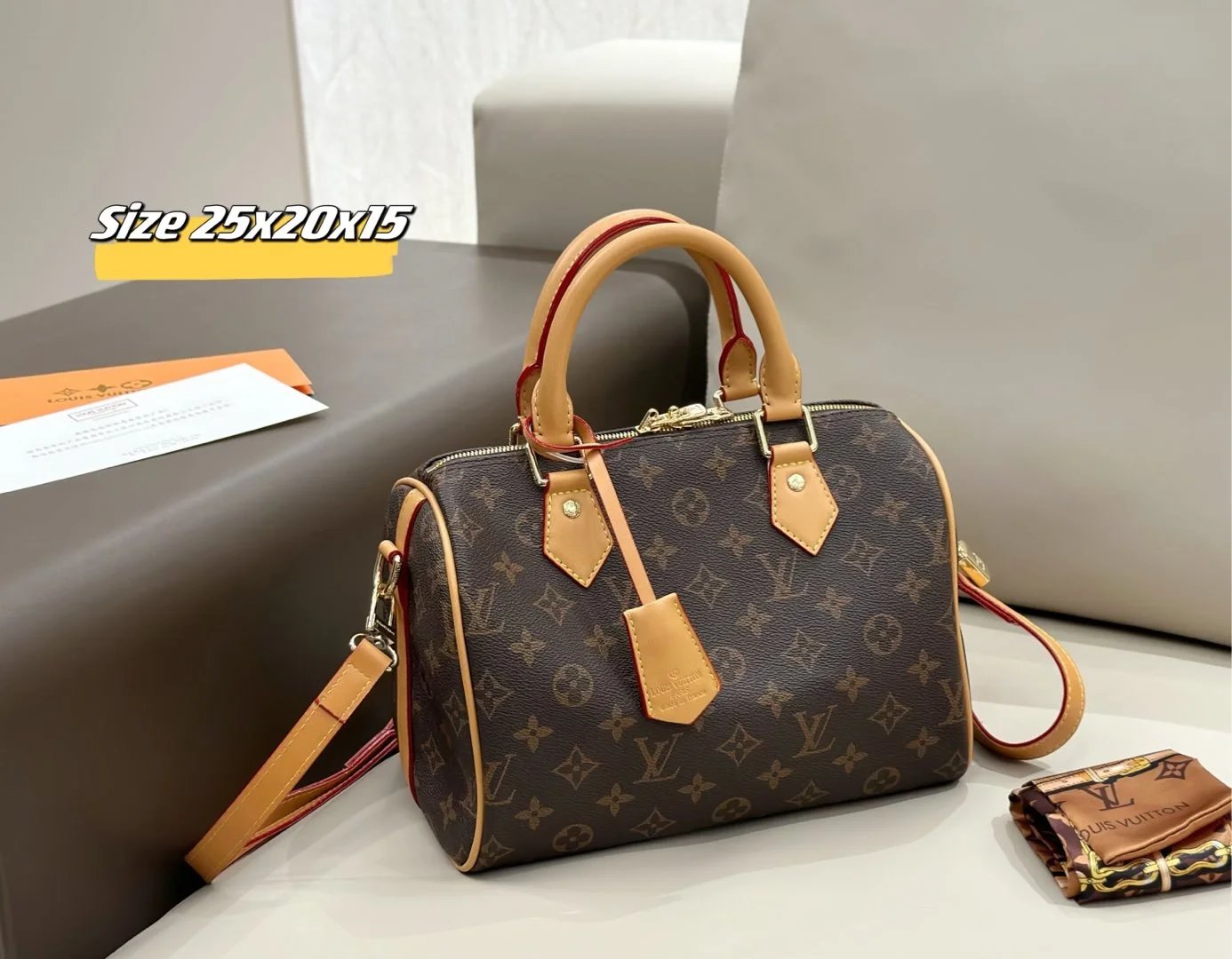 Louis Vuitton Shoulder Bags Monogram bag with matching pouch — 24