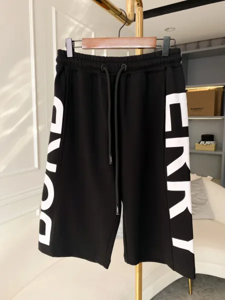 Burberry Logo-Print Cotton Sweatshorts Black Shorts - 1