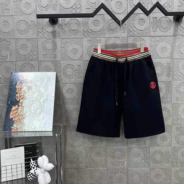 Burberry Logo-Embroidered Drawstring Shorts Black - 1