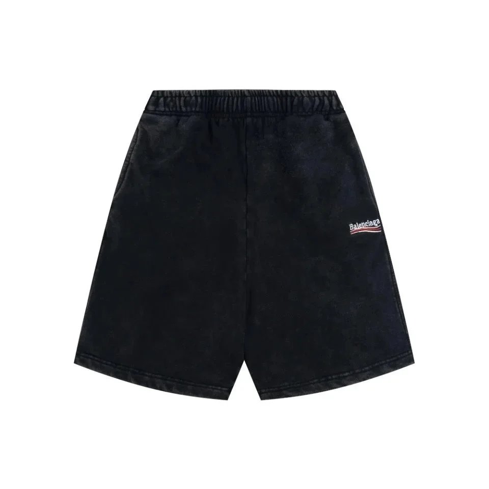 Balenciaga Tie-Dye Drawstring Shorts Gray - 9