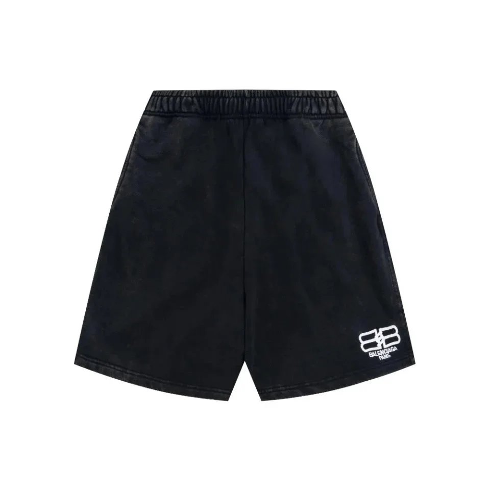 Balenciaga Tie-Dye Drawstring Shorts Gray - 8