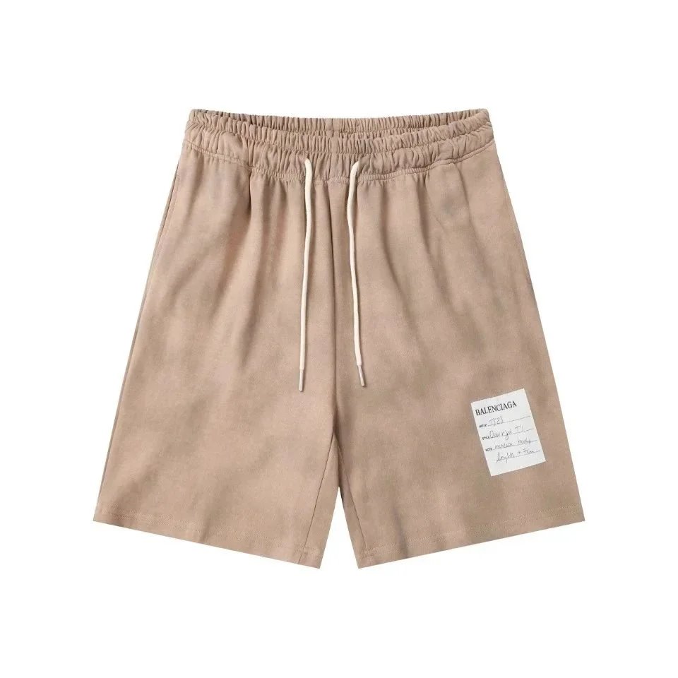 Balenciaga Tie-Dye Drawstring Shorts Gray - 16