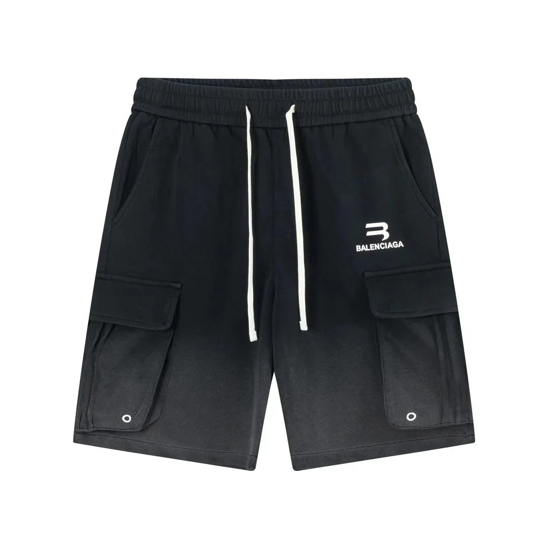 Balenciaga Tie-Dye Drawstring Shorts Gray - 15