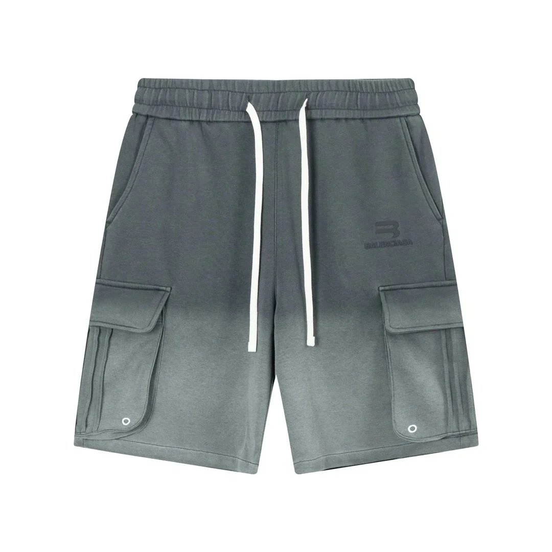 Balenciaga Tie-Dye Drawstring Shorts Gray - 14