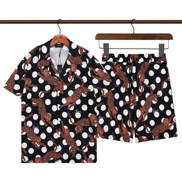 Design Pink Rabbit Print Short-Sleeve Shirt and Shorts Set - 16