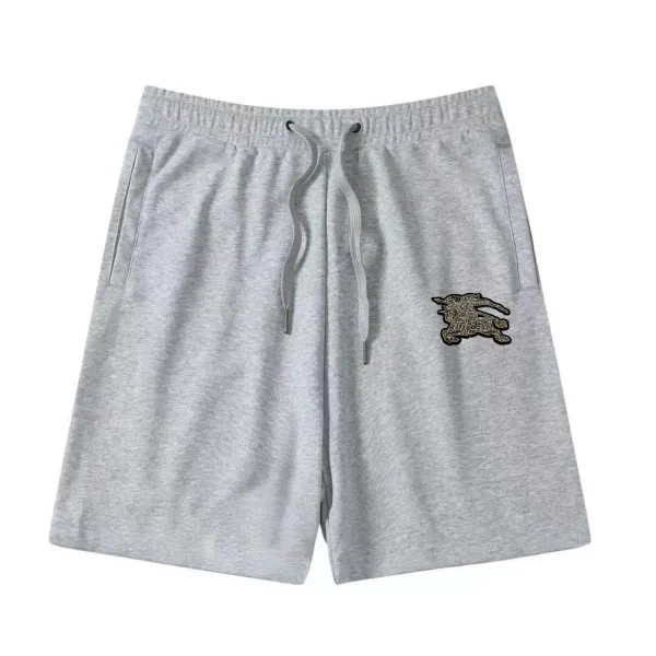 Burberry Equestrian Knight Embroidered Gray Sweat Shorts - 1