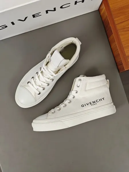 Givenchy Paris High-Top Canvas Sneakers White - 1