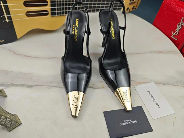 Saint Laurent Boots Pointed-toe with YSL logo heels product detail image 10