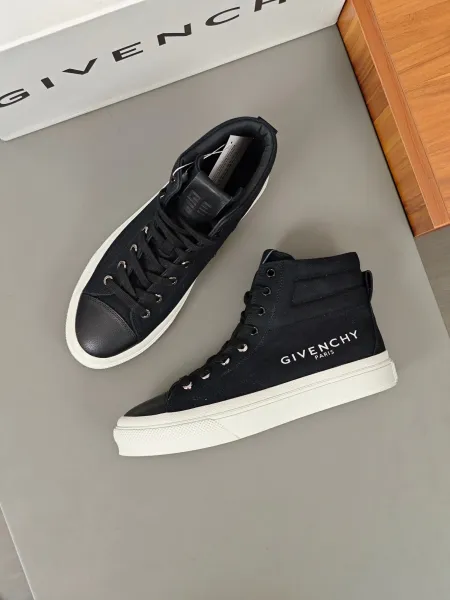 Givenchy Paris High-Top Canvas Sneakers Black - 1