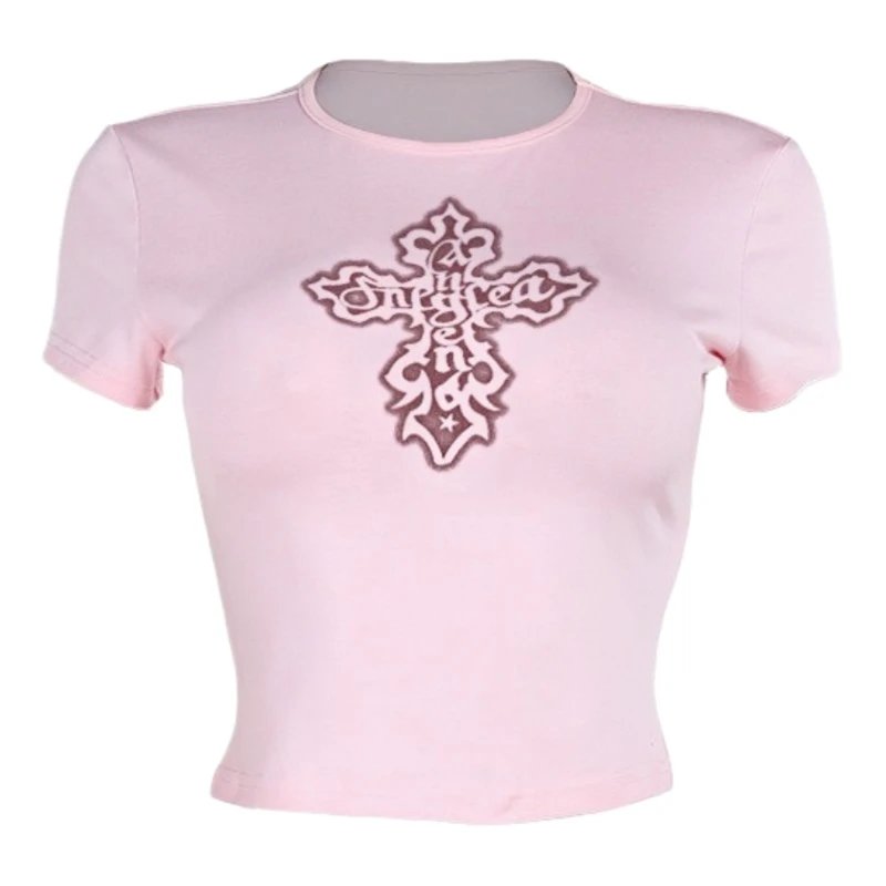 Off-the-shoulder short-sleeved shirt