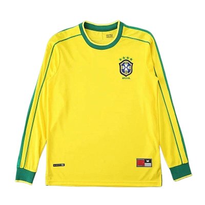 1998 season Brazil home Long sleeved retro Fan version