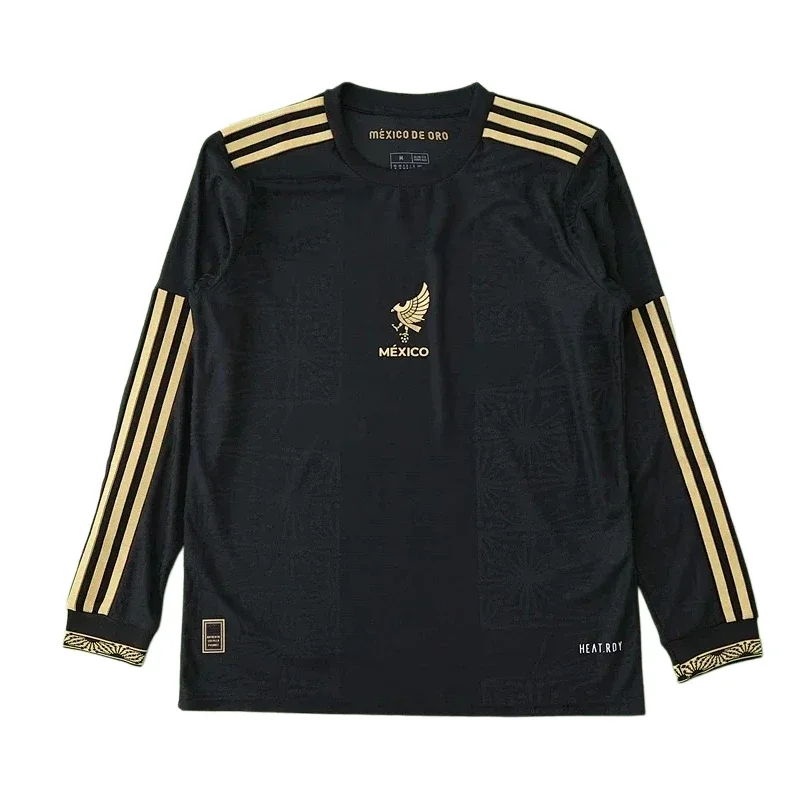 Camiseta Mexico Gold Cup Manga Larga Versión Jugador Negro