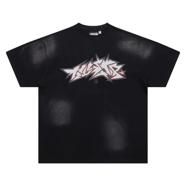 Hellstar Graffiti Logo Black Oversized T-Shirt - 1