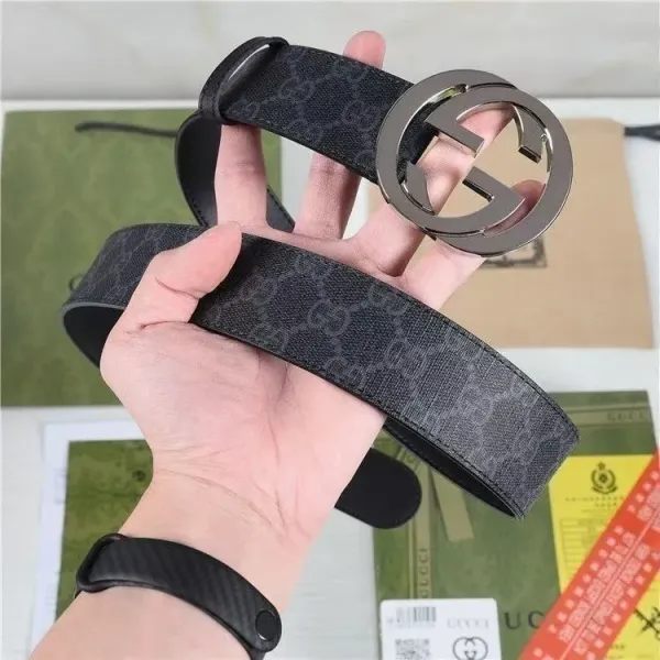 Gucci GG Marmont Canvas Belt Navy Blue - 7