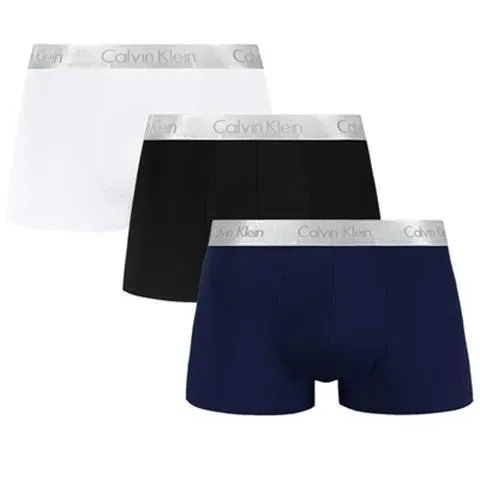 Calvin Klein Modern Cotton Boxer Briefs Three-Pack in White, Black, and Navy - 1