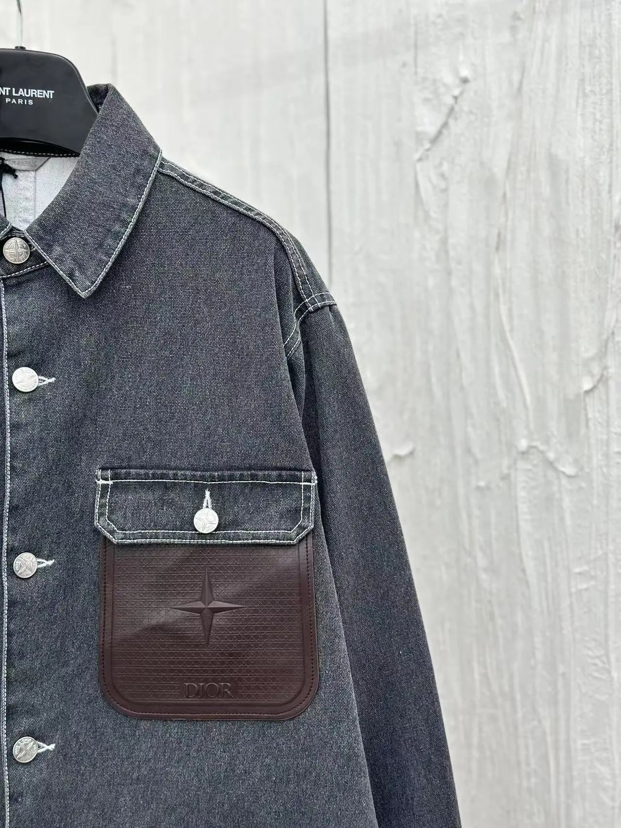Saint Laurent Denim Workwear Jacket Gray - 17