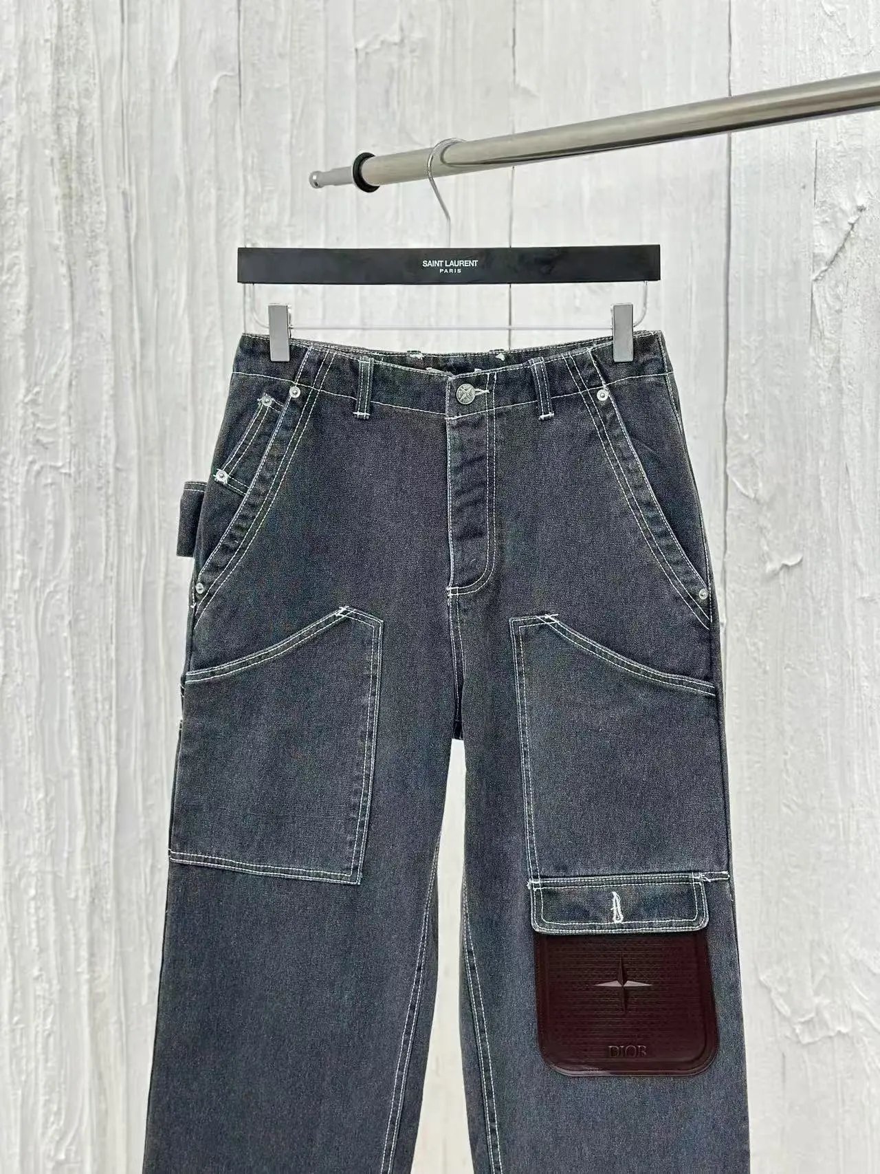 Saint Laurent Denim Workwear Jacket Gray - 38