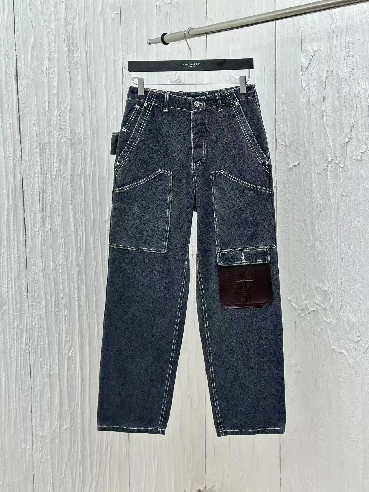 Saint Laurent Denim Workwear Jacket Gray - 36
