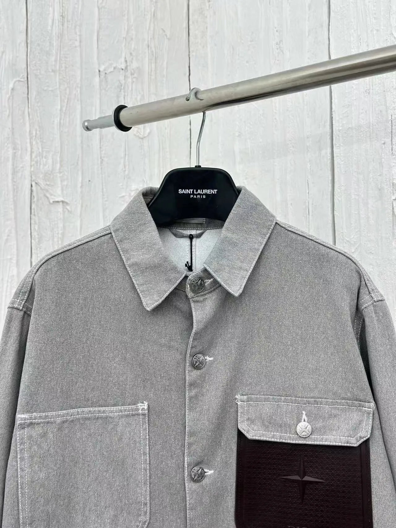 Saint Laurent Denim Workwear Jacket Gray - 7