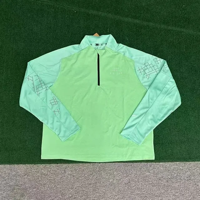 Unbranded Shirts Quarter-Zip Long-Sleeve Athletic Top with Grid Print product detail image 3