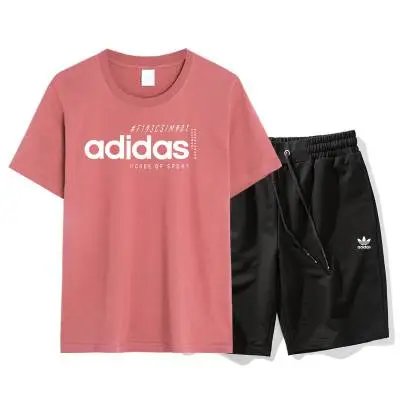 Adidas Matching Sets Short-Sleeve T-Shirt and Shorts Set — AD238059 Red