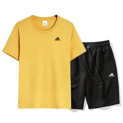Adidas Matching Sets Short-Sleeve T-Shirt and Shorts Set — AD238001 Yellow