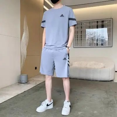 Adidas Matching Sets Short-Sleeve T-Shirt and Shorts Set — AD83309 Grey
