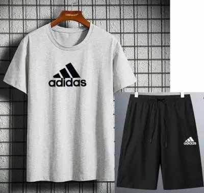 Adidas Matching Sets Short-Sleeve T-Shirt and Shorts Set — AD932182 Light Grey