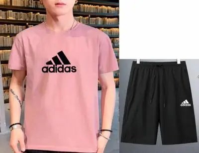 Adidas Matching Sets Short-Sleeve T-Shirt and Shorts Set — AD932182 Pink