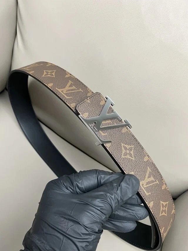 Louis Vuitton LV Initiales Belt Monogram Canvas Brown Leather Belt