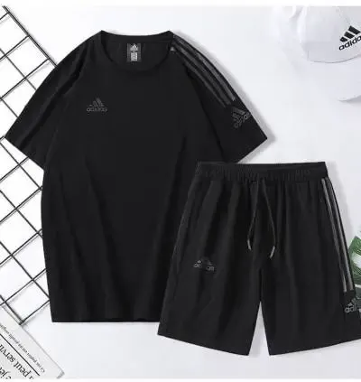 Adidas Performance T-Shirt and Shorts Set Black Activewear - 1