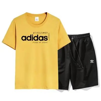 Adidas Matching Sets Short-Sleeve T-Shirt and Shorts Set — AD238059 Yellow