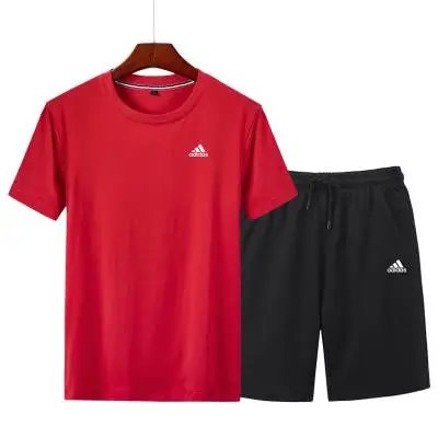 Adidas Matching Sets Short-Sleeve T-Shirt and Shorts Set — AD237901 Red