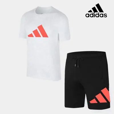 adidas Matching Sets Short-sleeve T-shirt and shorts set — ADH46568 GP9156 white and black