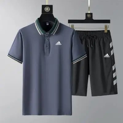 Adidas Matching Sets Short-Sleeve T-Shirt and Shorts Set — AD362201 Dark Grey