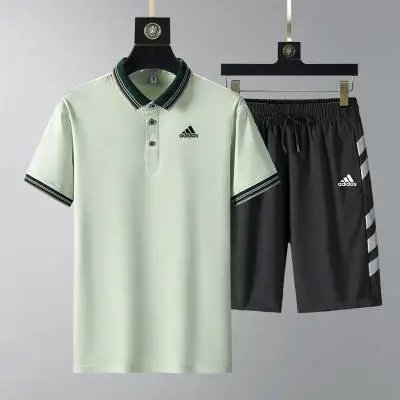 Adidas Matching Sets Short-Sleeve T-Shirt and Shorts Set — AD362201 Green