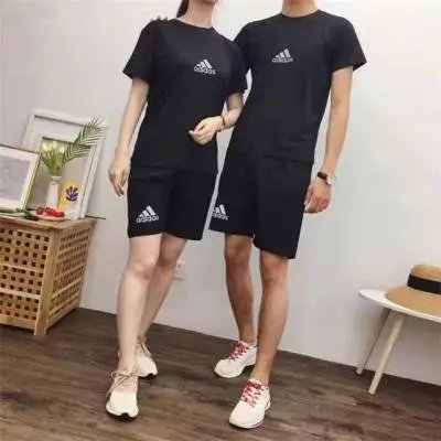 adidas Matching Sets Short-sleeve T-shirt and shorts set — AD3938 Black