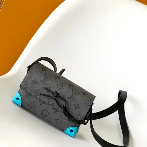 Louis Vuitton Multi Pochette Accessoires Monogram Eclipse Gray with Turquoise Accents Crossbody Bag - 1