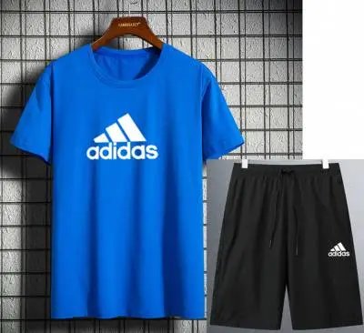 Adidas Matching Sets Short-Sleeve T-Shirt and Shorts Set — AD932182 Blue