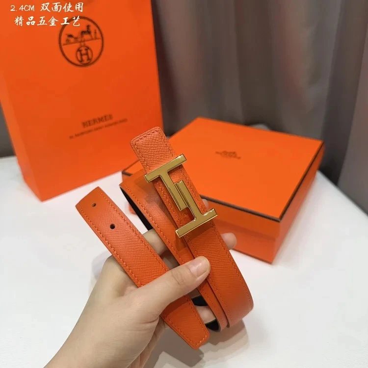 Hermès Constance Belt Orange Epsom Leather with Gold Hardware